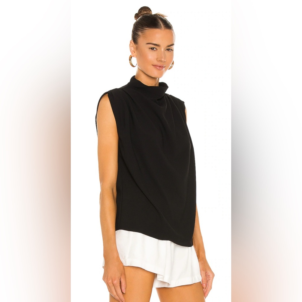 Amanda Uprichard Sleeveless Fabienne Top Size Medium Black - Picture 2 of 5